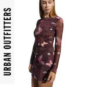 NWOT Urban Outfitters Peace/Love Printed Mini Dress xs